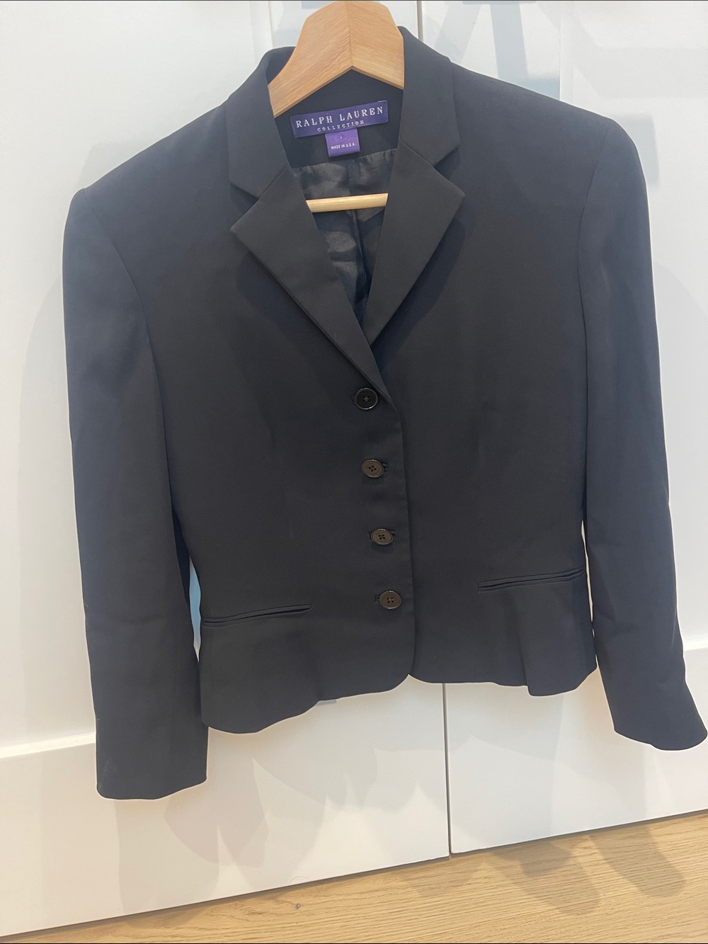 Ralph Lauren Collection - 98% Silk - Black Women's Fitted Single-Breasted Blazer